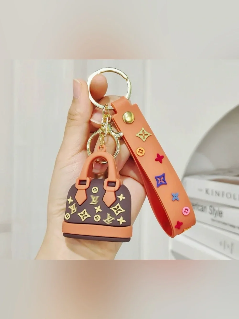 NEW LV Handbag Keychain - Bag Charm with Wristlet Strap
